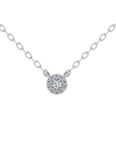 0.10CT VS/GH Round Diamond Set Cluster Pendant